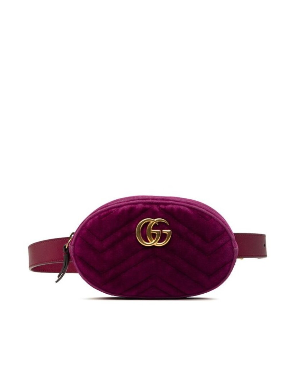 Gucci GG Marmont Quilted Crossbody Shoulder Bag Purple Velvet Leather